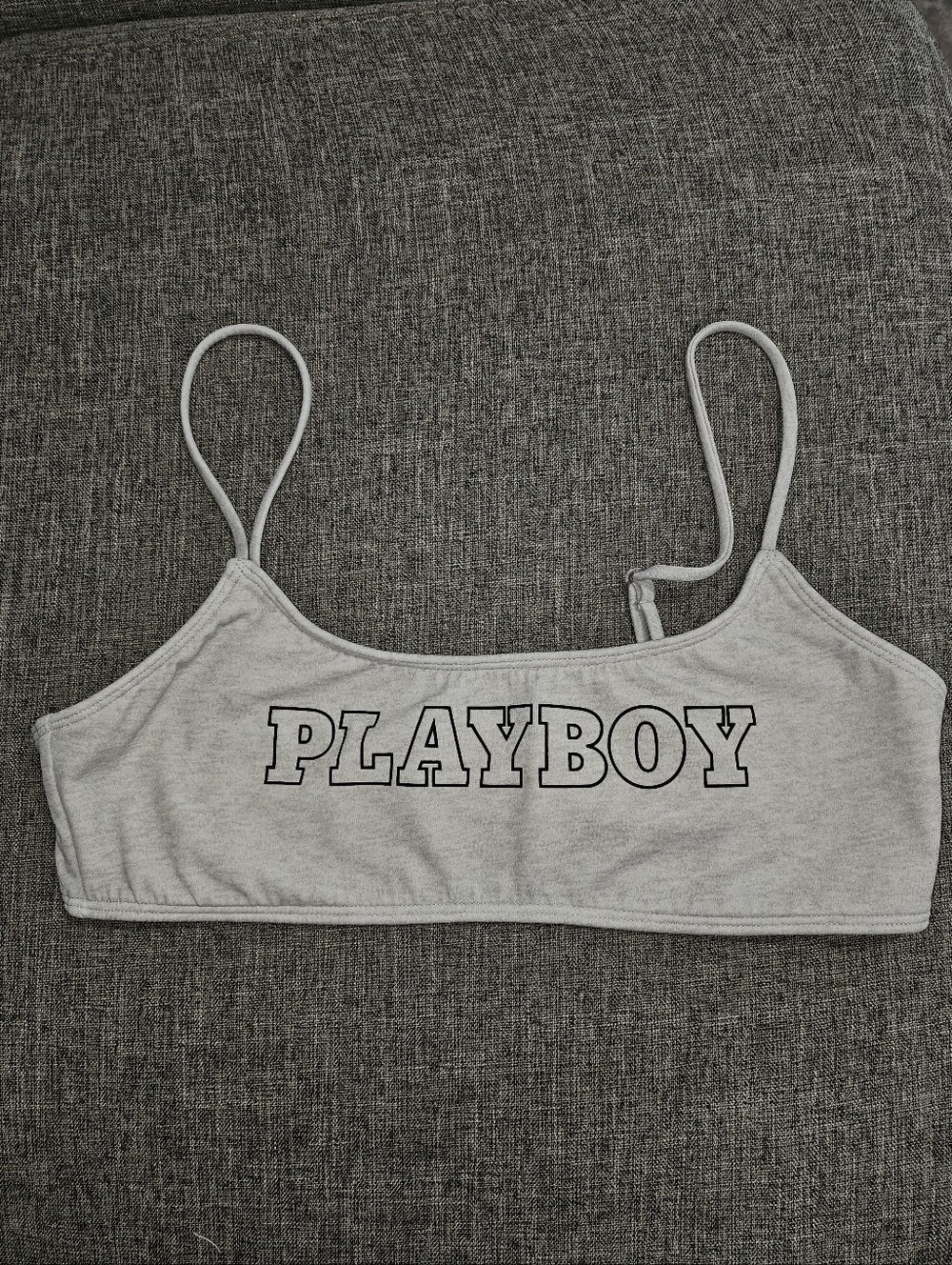 🐰 Playboy By PacSun Gray Sporty Bikiki Top Size Medium 🐰